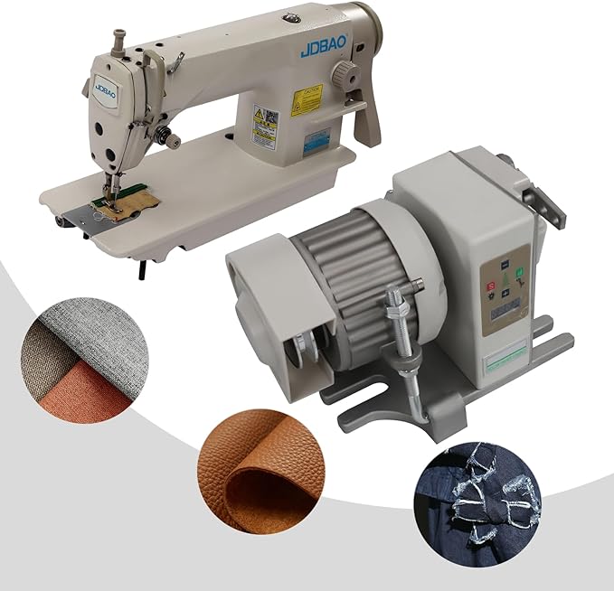 Industrial Sewing Machine, Heavy Duty Automatic Threading Sewing Machine 3500 S.P.M Upholstery Sewing Machine with Servo Motor For Vinyl Synthetic Materials, And Coatings (A set)