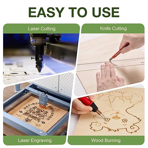 Rowood 4 Pack Birch Plywood Sheets,12x16x1/8inch,Birch Plywood 3mm Wood Sheets Thin Unfinished Wood for Laser Cutting and Engraving,DIY Adult Craft Project Kits for Ornaments, Models Drawing