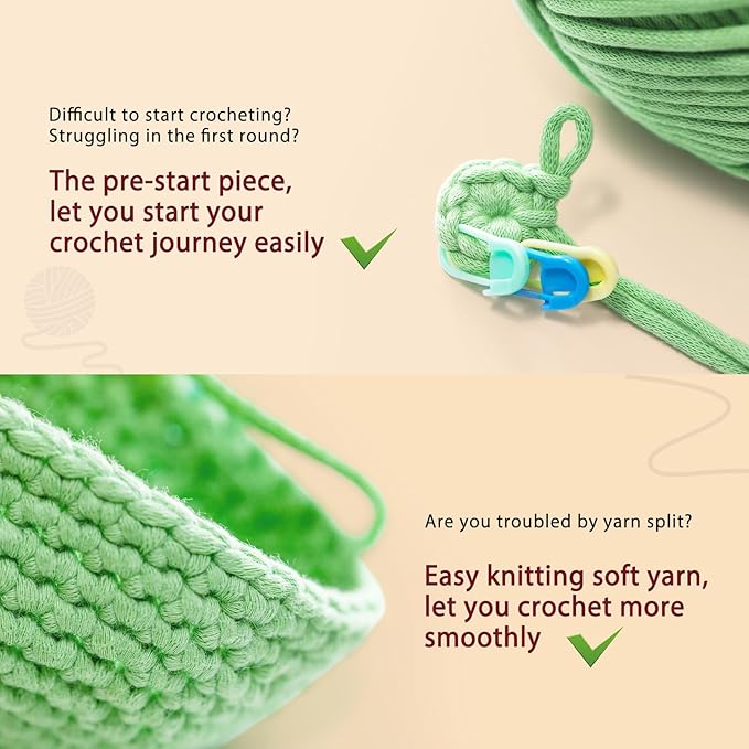 CrochetBox Crochet Kit for Beginners Adults - Corgi Coasters Starters Crochet Kit, Beginners Crocheting Kitting for Adults Teen, Craft Gifts with Crochets Yarns, Hook, Step-by-Step Video, Instruction