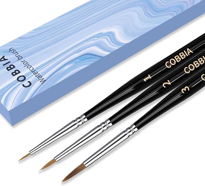 Paint Brushes Set-Sable Watercolour Brushes Round Point Tip Paint Brush Set for Watercolor, Acrylic, and Oil Painting