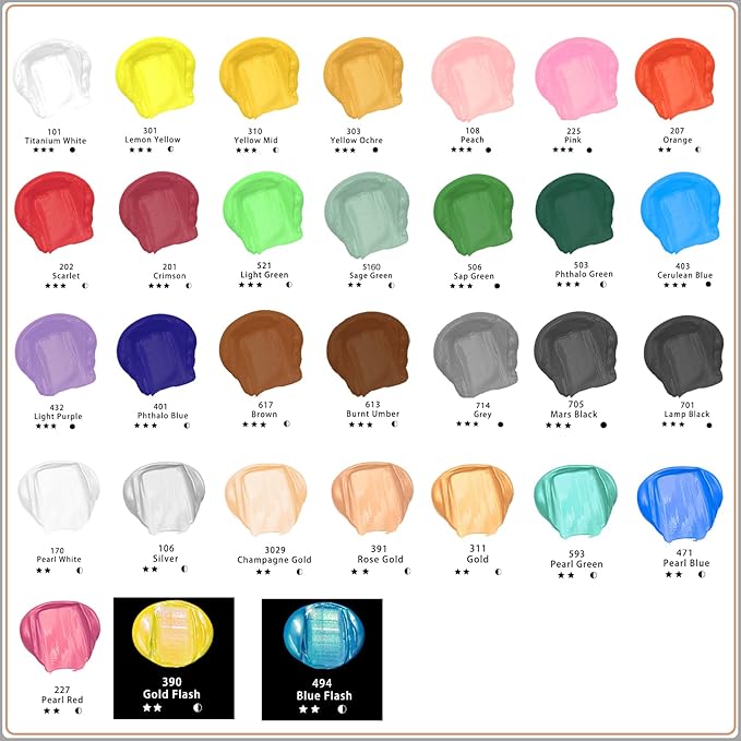 Artecho Brown Acrylic Paint (120ml / 4.05oz) Tubes, Art Craft Paints for Canvas Painting, Rock, Stone, Wood, Fabric, Art Supplies