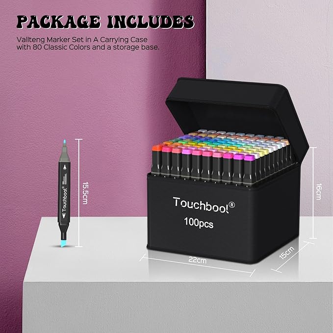 100 Color Alcohol Markers,Dual Tip Art Marker Pen, Classic Series Alcohol Felt Permanent Markers, Animation Art Sketch Sketching, Alcohol-based Markers