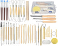 Pottery Tools, 44PCS Ceramic Clay Sculpting Tools Set with Plastic Case, for Beginners Expert Crafts Polymer Clay Club, Dotting, Modeling, Shaping Hobbyists, Artists, by Augernis