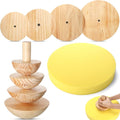 4 Pack Pottery Molds Plaster Molds Wood Pottery Tools with Handle Foam for Ceramic Top Forms DIY Bowls Plate Dish Slump Press Art, Hemispherical, 5.5'' 6.5'' 7.5'' 8.5'', Thickness 2.5''