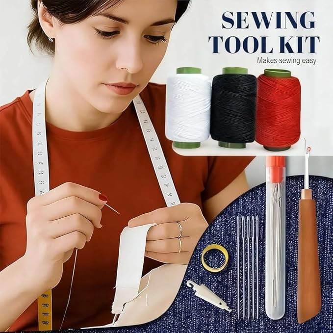 41PCS Big Eye Steel Sewing Needles Kit Stainless Needle for DIY Hand Supplies Portable Made Craft Thread Repair Tool Set for Beginners Professional Handicraft Enthusiasts Adult with Case