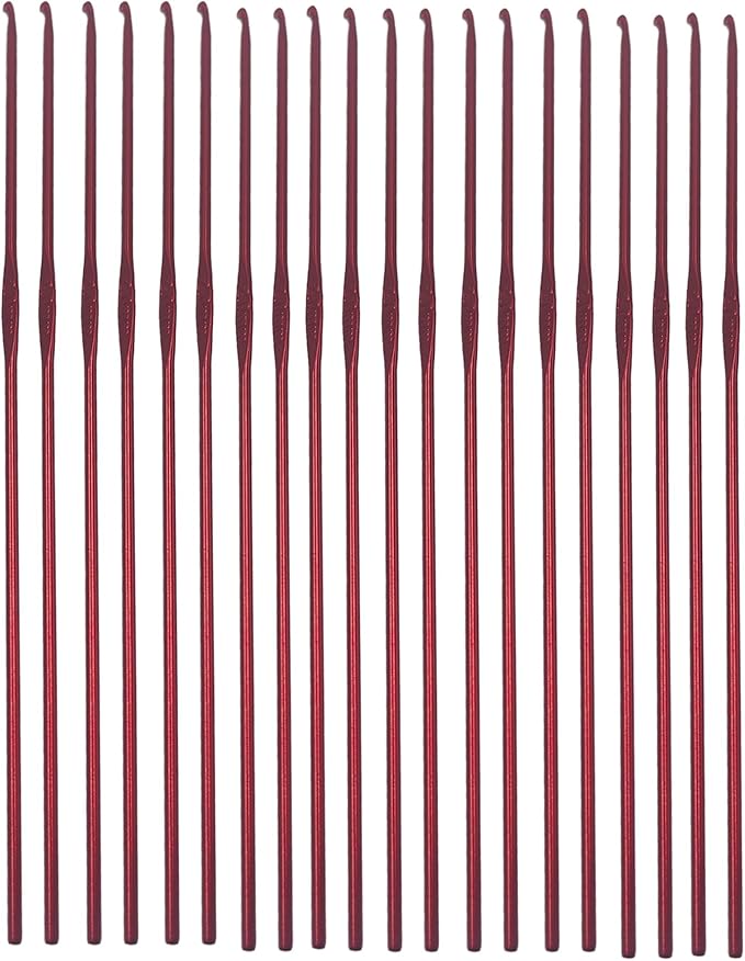 pson 20Pcs 2mm Aluminum Crochet Hooks Set, Lightweight Crochet Needles for DIY Yarn Crafts, Knitting Tools for Beginners and Adults(Red)