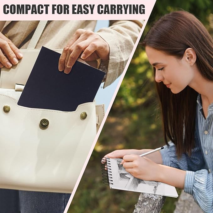 Sketch Book, 5.5" x 8.5" Sketchbook with 60 Sheets (68lb/100gsm), 1 Pack Drawing Pad Acid Free Drawing Book Sketch Pad forAdults Beginners Artists (1 pcs Black)