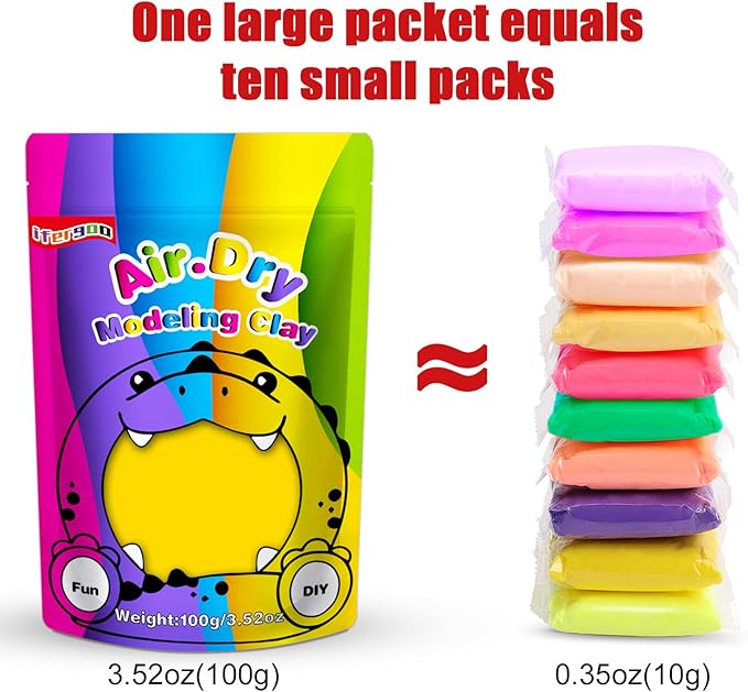 iFergoo Yellow Air Dry Clay, DIY Creative Modeling Clay for Kids, Super Light Magic Clay for Kids Age 3-12, Safe & Non-Toxic, Molding Clay for Sculpting, Great Gift for Boys & Girls