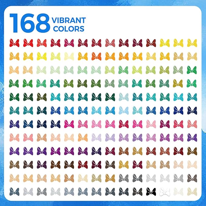 TBC The Best Crafts Acrylic Paint Markers, 168 Colors Water-Based Paint Pens for Art and Craft Projects, Multi-Surface Use on Fabric, Glass, Wood, Stone, Metal, Ceramic, Canvas, Rock