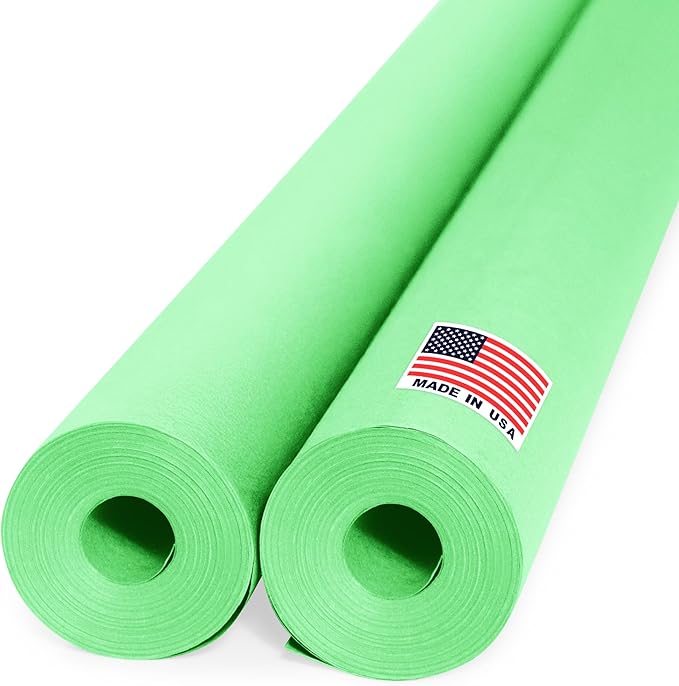 36" x 1200" (100 ft) Light Green Kraft Paper Roll (Value Pack of 2), 45 lbs Thickness, Made in USA Colored Kraft Paper for School, Bulletin Board - Odorless, Non-Toxic, Safe for Kids