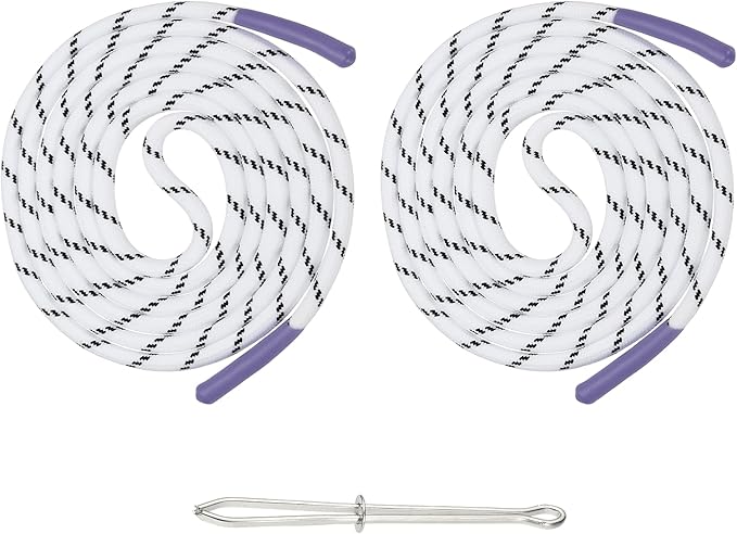 uxcell 2pcs 53inch Drawstring Cords Replacement Drawstring Hoodie String Sewing Tool with Easy Threader for Hoodie Sweatpants Jackets Pants Hats Coats Bags, Purple