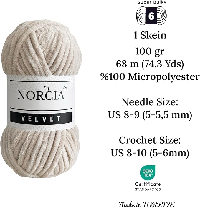 Soft Velvet Yarn Chenille for Crocheting Super Bulky 3x100g (3x74.3 yds) Baby Blanket Yarn for Knitting Amigurumi