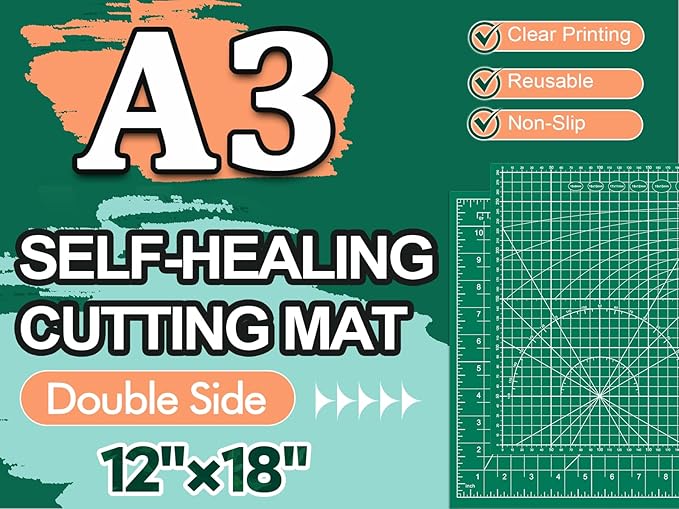 10 Pcs Self Healing Cutting Mat Bulk, 12"×18" Rotary Cutting Mats for Crafts, A3 Sewing Boards for Fabric Quilting Scrapbooking Precision Cutting Double Sided 5-Ply