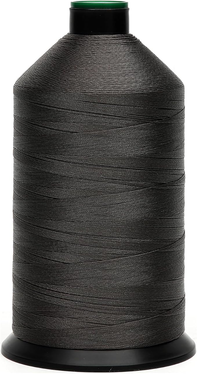 Extra Strong Bonded Nylon Thread #92 Tex90 – 16 OZ, 4200yds, Versatile Stitching Solution for Leather, Upholstery, Canvas Repair and More (Dark Gray)