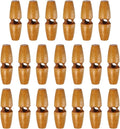 HARFINGTON 20pcs Wooden Toggle Buttons 30mm / 1.2" Single Hole Wood Olive Horn Sewing Buttons for Coat Sweaters Clothing DIY Craft, Medium Brown