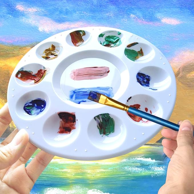 Hulameda 4ps-Paint Tray Palettes, Paint Pallet, Paint Holder, Plastic Palette, Paint Tray Pallets for Kids to Painting or Have a Birthday Painting Party