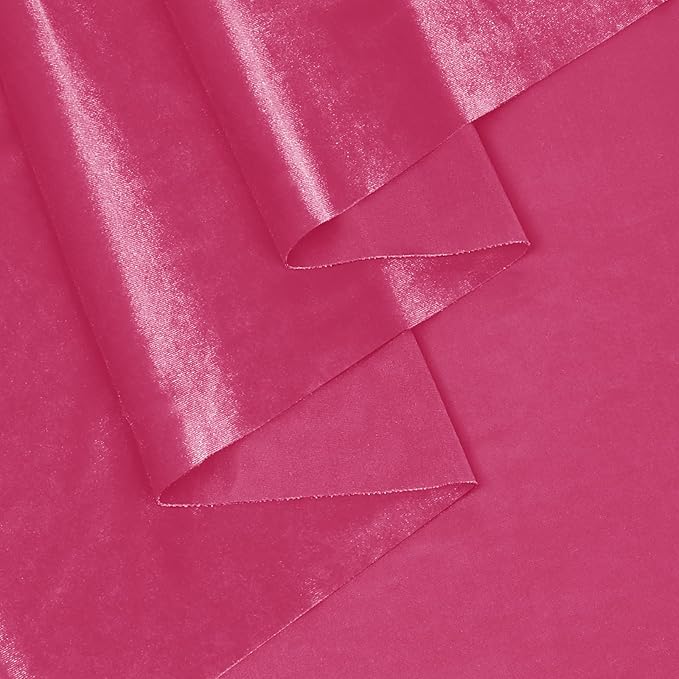 KKJIAF Pink Stretch Velvet Fabric 60 Inch Wide, 1 Yard Soft Stretchy Fabric for Sewing Clothes, Apparel, Costume, Crafts - 90% Polyester 10% Spandex