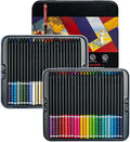 Black Wood Professional Colored Pencils Set, Oil-Based, 4mm Soft Core for Artists, Drawing, Sketching, Shading, Blending, Layering, Adult Coloring Books, Pre-Sharpened in Metal Tin Box (48 Colors)