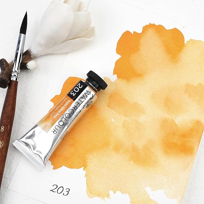PHOENIX Professional Watercolor Paint Single Tube - 0.47 Fl Oz / 14ml - Naples Yellow Deep