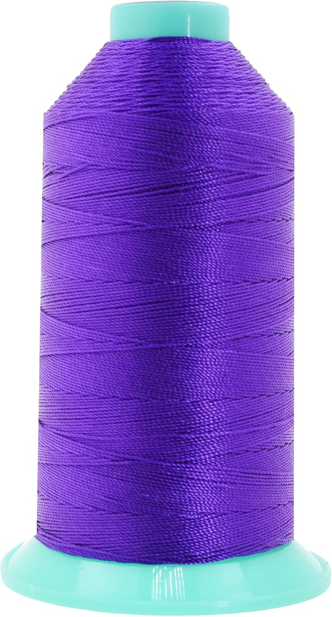 Mandala Crafts Size 207 630D T210 Bonded Nylon Thread - Violet 800 YDs Tex 210 Heavy Duty Sewing Threads for Leather, Jeans, Weaving, Outdoor Marine Upholstery