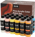 DJAR Acrylic Paint Set, 18 Colors 2 fl oz/250ml Bottles, Art Supplies for Painting Canvas, Glass, Egg, Wood