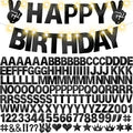 167Pcs DIY Glitter Customizable Banner Kit Happy Birthday Custom Letters Banner 30th Birthday Decorations Anniversary Personalized Banners Decor Death to My 20s Party Supplies(Shiny Black)