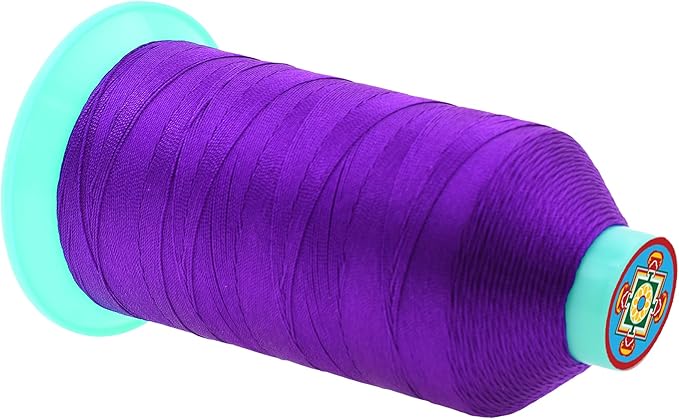 Mandala Crafts Size 138 420D T135 Bonded Nylon Thread - True Purple 1250 YDs Tex 135 Heavy Duty Sewing Threads for Leather, Jeans, Weaving, Outdoor Marine Upholstery