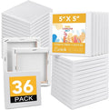 ESRICH Small Canvas Pack of 36, 5x5In Blank Canvases for Painting, Home Decor Projects