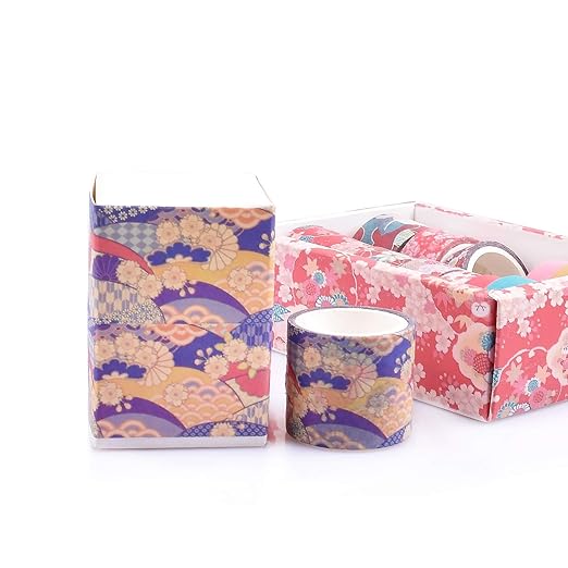12 Rolls Washi Tape Set, Cherry Blossoms Floral Pattern Washi Masking Tape for Scrapbook,DIY,Crafts,DIY,Gift Wrapping