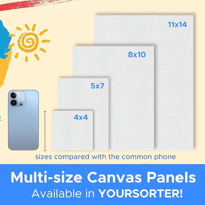 Mini Canvas for Painting 36 Pack, 4x4 Inch Small Canvases for Painting, Blank Canvas Boards Panels Gesso Primed 100% Cotton for Acrylic Oil Watercolor Tempera, Ideal for All Skill Level