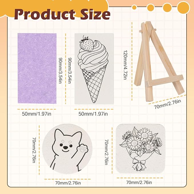 Crystalberry 45 Pcs Magic Foam Texture Painting Kit, Including 30 Pcs Foam Texture Papers, 12 Colorful Pens, 2 Soft-tip Water Pens, 1 Small Easel, for Creative DIY Arts, Crafts and Family Activities