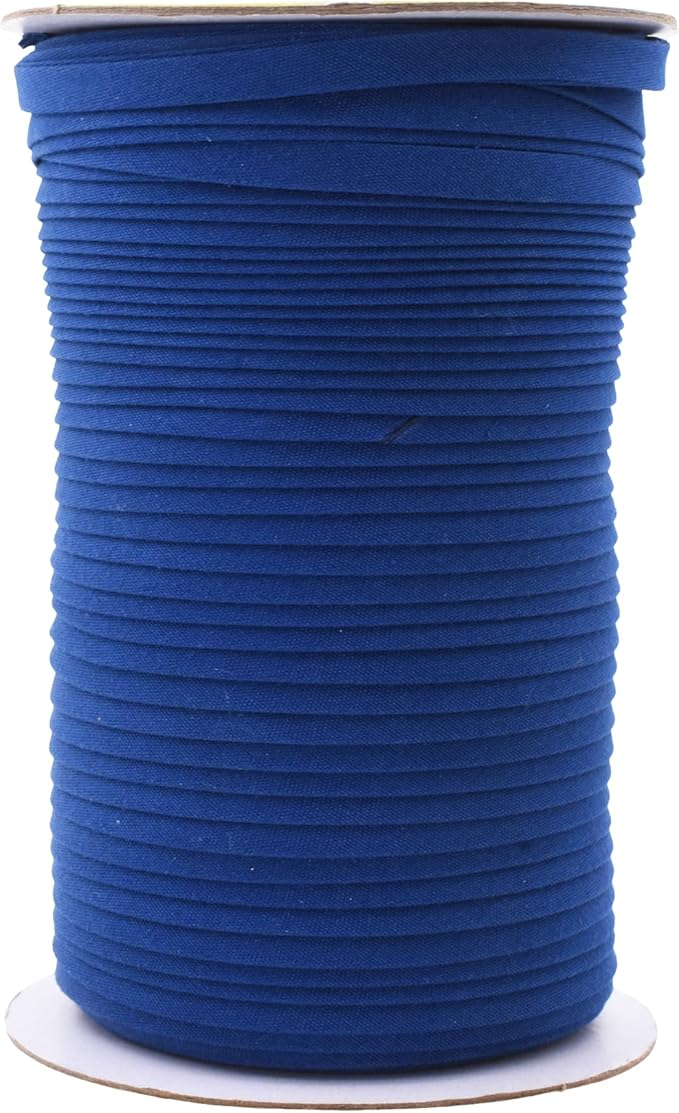 Mandala Crafts 55 Yards 1/4 Inch Dark Blue Double Fold Bias Tape for Sewing - Bias Binding Tape for Quilting Binding, Hemming, Seam, and Fabric Piping