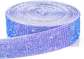 Novani Self Adhesive Rhinestone Ribbon, 0.78 Inch Wide 3 Yards 1 Roll, Deep Purple AB Crystal Diamond Bling Strips for DIY Crafts, Glitter Resin Rhinestones Tape for Crafting, Car Decoration