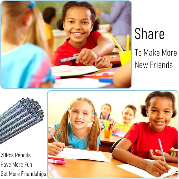 Rainbow Pencils 20pcs Multi Colored Pencils for Adult & Kids, Gift for Boys Girls Birthday Easter Halloween Christmas Stocking Stuffers