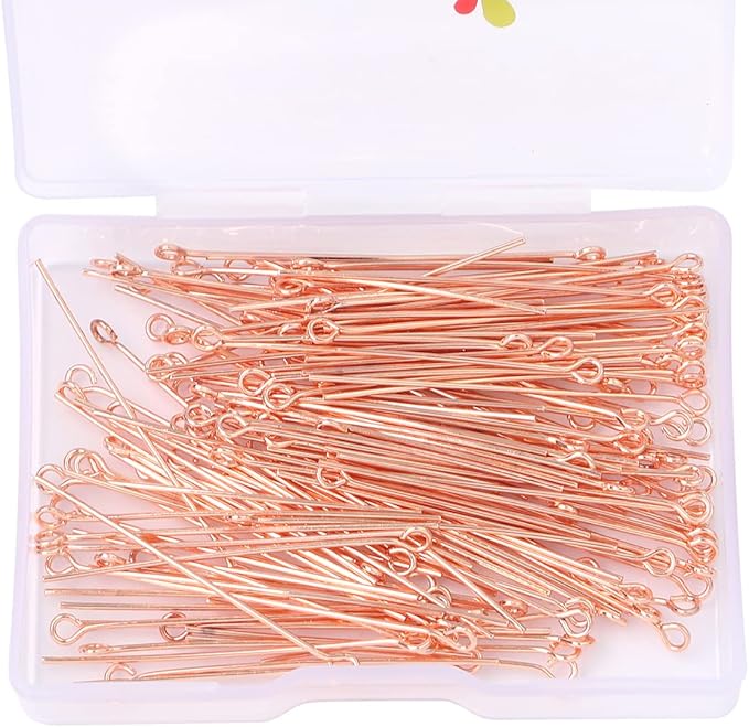 Rose Gold Plated Open Eye Pins Non Tarnish 40mm 150pcs for Jewelry Making Findings