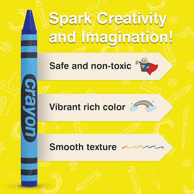 80 Count Single Color Crayons Bulk Pack - BLUE single color crayon refill - Regular size crayons (5/16" x 3-1/2")