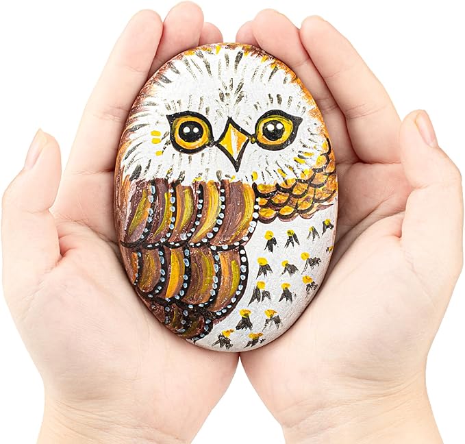 Simetufy 15 Pcs Large Rocks for Painting, 4-5 Inch River Rocks Painting Stones Smooth Flat Rocks for Painting, Natural Rocks to Paint for Arts DIY Crafts Kids Painters