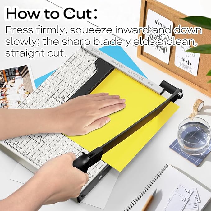 Optomni Paper Cutter, 12-Inch Heavy Duty Guillotine Paper Cutter with 15 Sheet Capacity, Ideal Paper Trimmer for Classroom, Cardstock, Art Projects, and Office Use (Magnetic Paper Guide)
