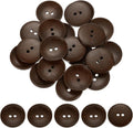 uxcell 30Pcs Wooden Buttons, 35mm(1.38 Inch) 2 Hole Round Wood Sewing Button Craft for Sewing DIY Craft Clothing, Dark Brown