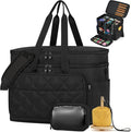IBFUN 3PCS Crochet Bag with Wrist Yarn Holder, Large Yarn Storage Tote Waterproof Knitting Bag Organizer with Adjustable Strap for Hooks, Needles (Up to 14"), Accessories, Crochet Lovers, Tangle-Free
