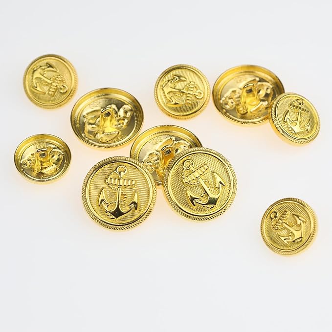 14PCS Gold Blazer Buttons for Men Replacement Buttons Suits Antique Gold Buttons for Blazer 23mm and 18mm Gold Button for Sport Coat, Uniform, Jackets Vintage Blazer Buttons Men