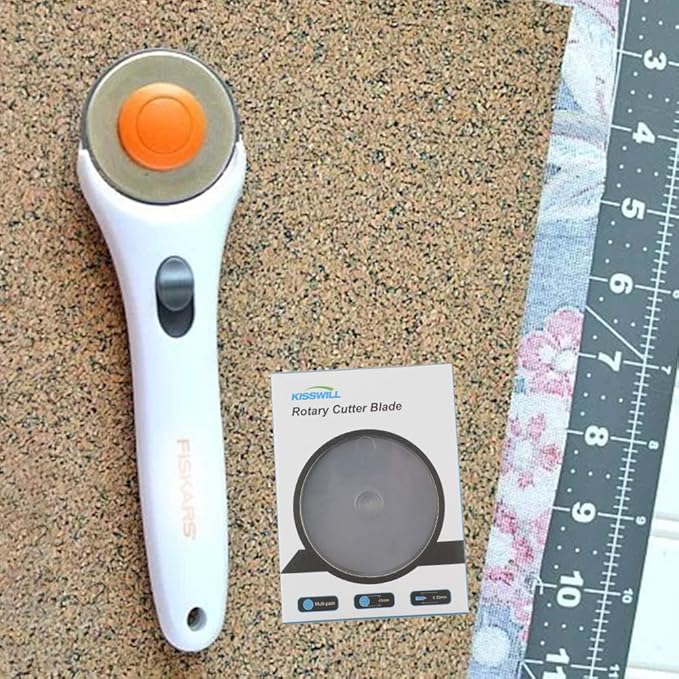Rotary Cutter Blades 45mm 10 Pack by KISSWILL, Fits Fiskars, Olfa, Martelli, Dremel, Truecut, DAFA Rotary Cutter Replacement for Quilting Scrapbooking Sewing Arts &Crafts, Sharp and Durable