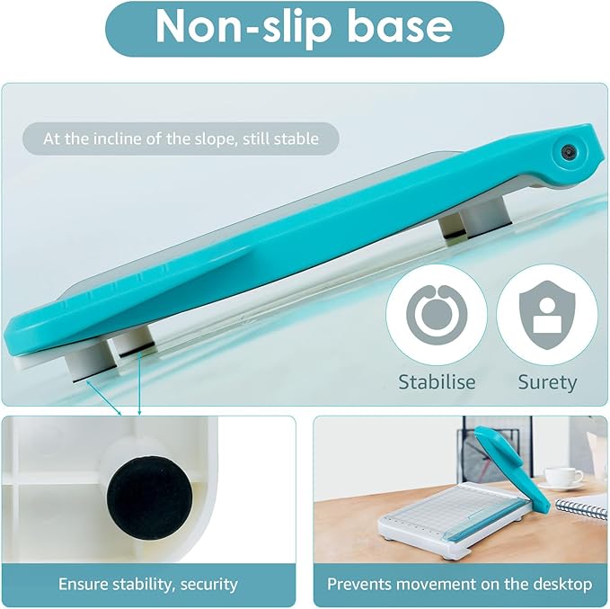 Small Paper Cutter 6 inch Cut Length, Non Slip Paper Trimmer Compact and Portable Curved Strip Cutters for Cutting Coupon Craft Card and Photo (White)