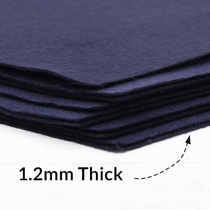 Threadart Premium Felt Roll - 12" x 10yd - Dark Navy | Soft Wool-Like Feel | 1.2mm Thick Fabric for DIY Crafts, Sewing, Crafting Projects | Compatible with Cricut Maker