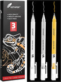 3 Colors Gel Pen Set – White, Gold & Silver 1.0mm Fine Point Gel Ink Pens for Artists, Black Paper Drawing, Bullet Journaling & Holiday Crafts – Opaque Archival Ink, 3-Pack