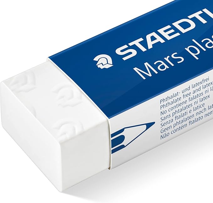 Staedtler Mars Lumograph Graphite Artist Sketch Set, 6 Degrees (6B, 4B, 2B, B, HB, 2H), Mini Mars Plastic Eraser, Metal Sharpener 61 100C8LU