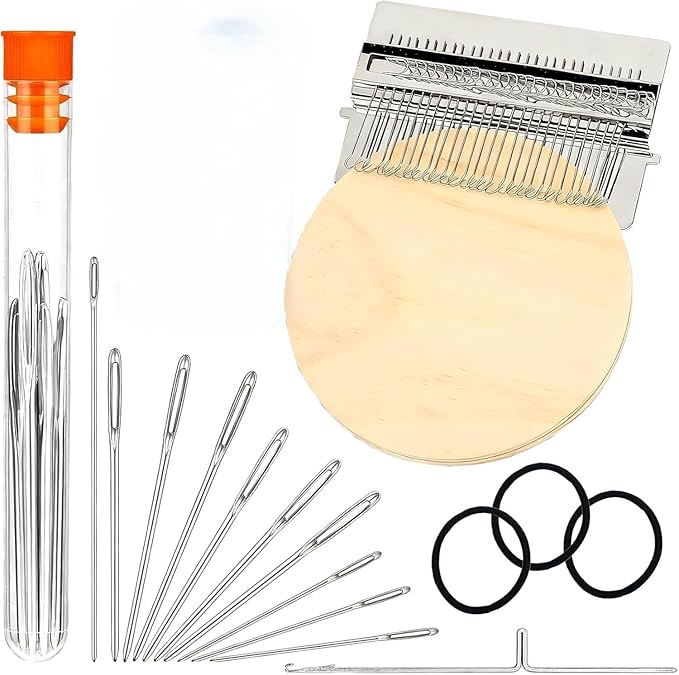 Knitting Kit for Beginners, Portable Patch Darning Kit, Patchwork Weaving Tool Set for Quickly Sewing Repair, Sewing (42 Hooks)