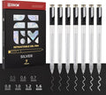 Retractable Silver Gel Pen, 7 Nib Sizes - Precision Large Capacity Opaque Silver Archival Gel Ink Pens, Fine Point Smooth Writing Highlighter Pens for Black Paper Note Taking Aesthetic Art Supplies