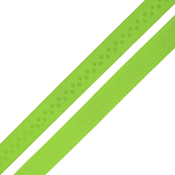 Mandala Crafts 0.5 Inch Elastic Silicone Gripper Tape for Clothing - 10 Yds Dotted Non Slip Elastic Band for Sewing - Lime Green Silicone Flat Fabric Stretchy Ribbon Straps