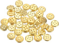 HARFINGTON 50pcs 16L Plastic Sewing Buttons 10mm 3/8" 4-Hole Round Replacement Craft Button for Coats Sewing Clothing and DIY, Gold